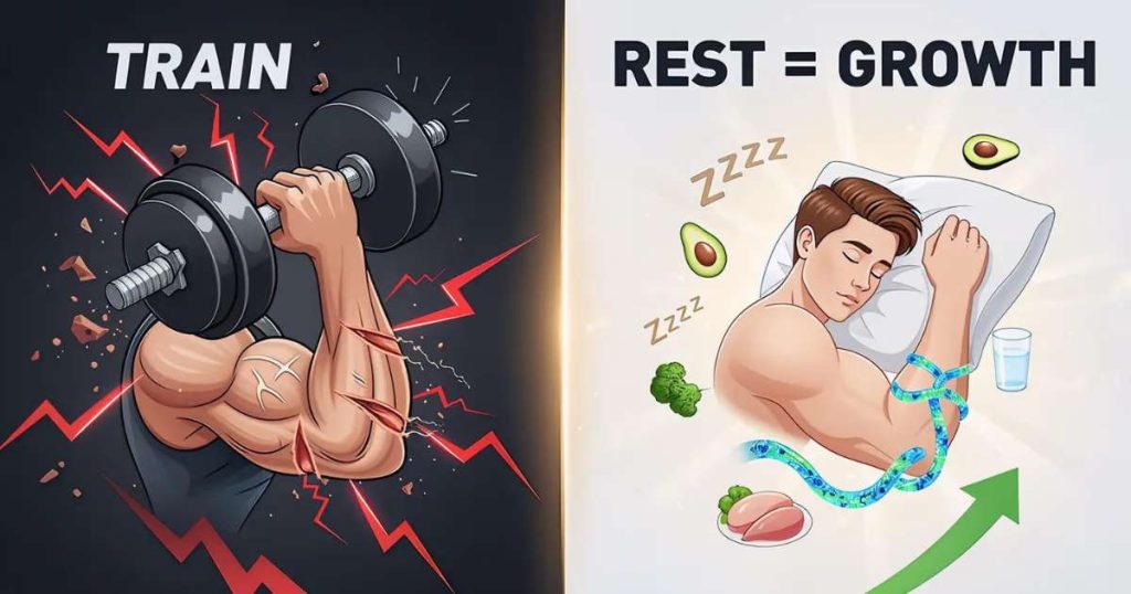 being sore every day, muscle soreness and recovery, overtraining symptoms, fitness recovery importance,